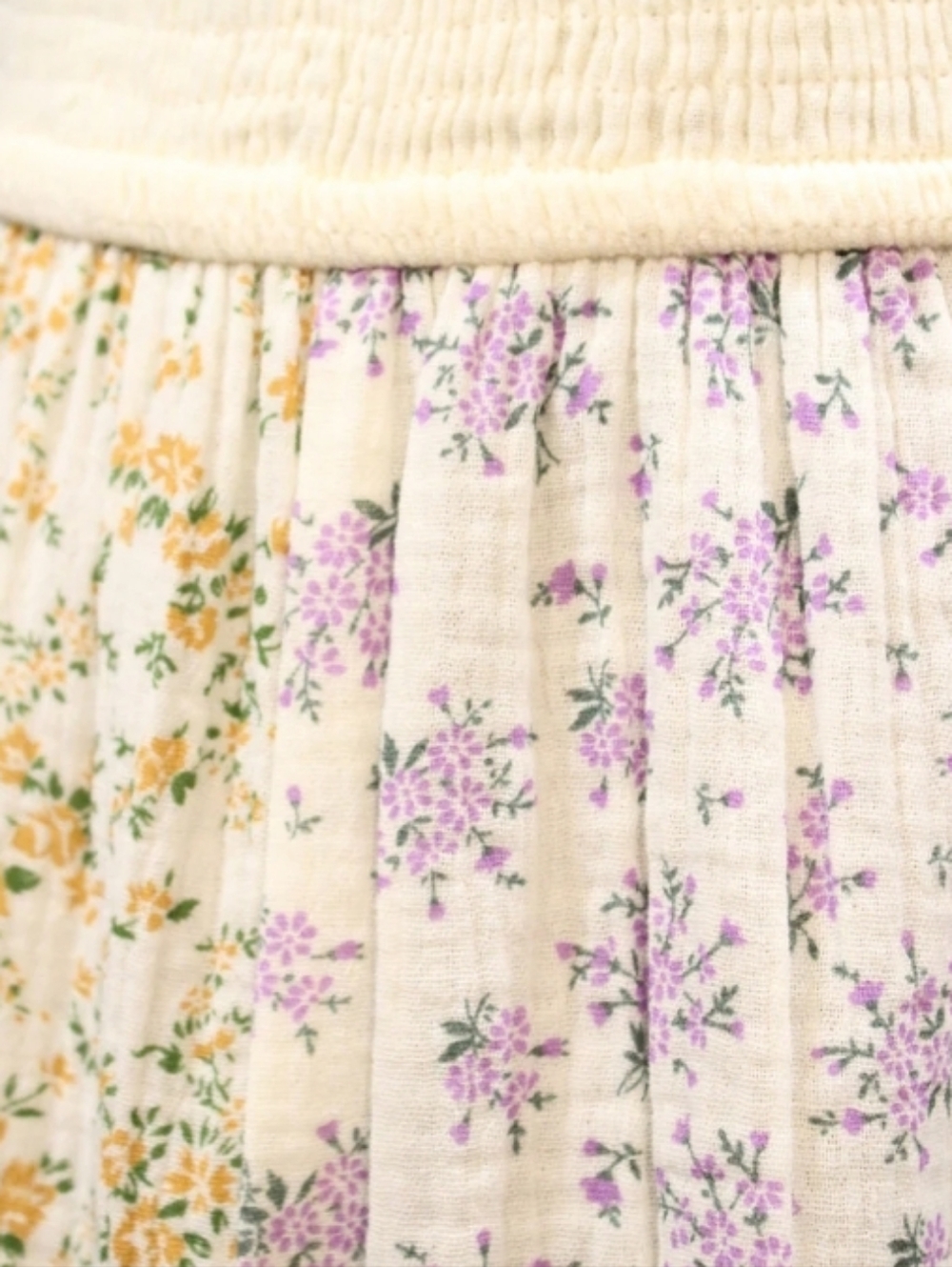 Oddi Delicate Dainty Print Cream Patchwork Floral Ruffle Maxi Dress Nwt Small - Picture 5 of 9